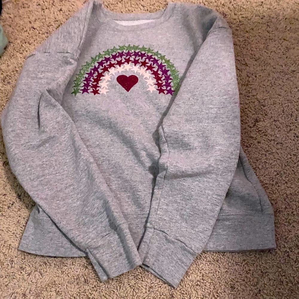 Kids heart rainbow sweater